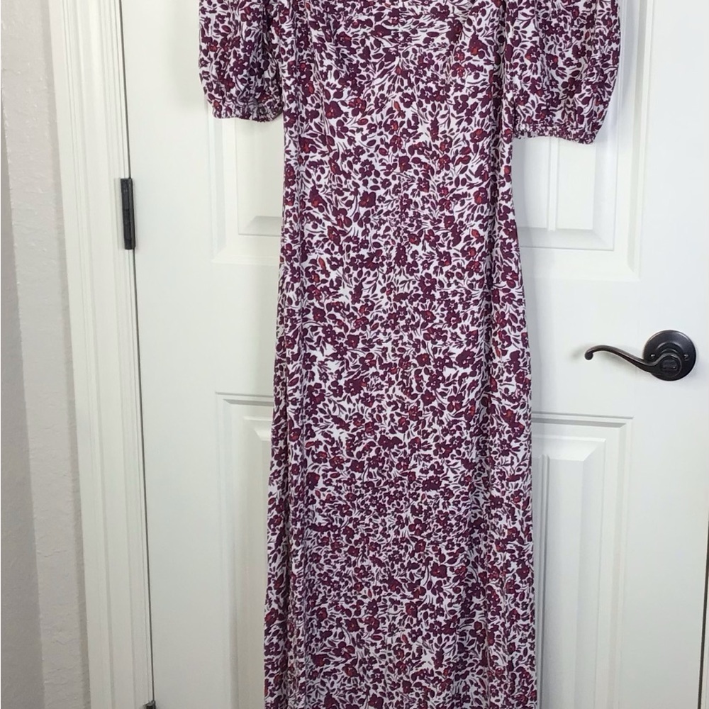 NWT Madewell Puff Sleeve Sweetheart Midi Dress in Floral Size 6. - Picture 3 of 10
